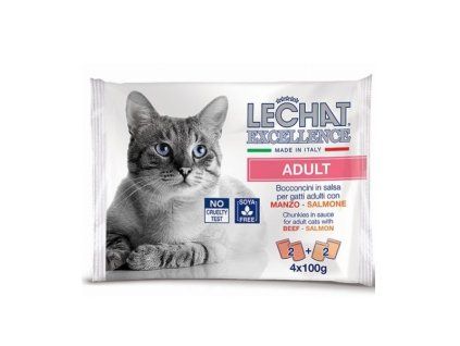 Monge LeChat Excellence Adult hovädzie a losos 4x100g