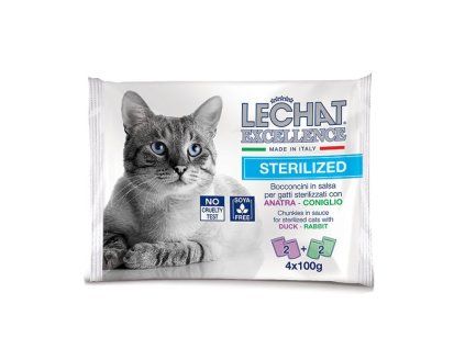 Monge LeChat Excellence Sterilized Cat králik a kačica 4x100g