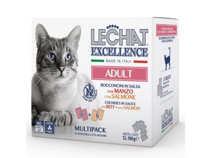 Monge LeChat Excellence Adult hovädzie a losos 12x100g