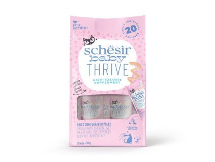 Schesir Baby&Mačiatko Thrive - kuracia proteínová pochúťka 20x8g