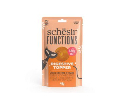 Schesir Cat Digestive Topper - tekvica a pšeničná tráva 40g