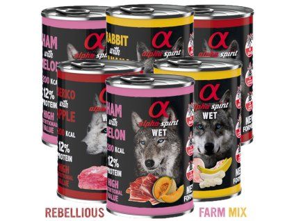 Alpha Spirit Dog Wet Rebellious Farm Mix 6x400g