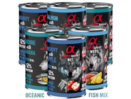 Alpha Spirit Dog Wet Oceanic Fish Mix 6x400g