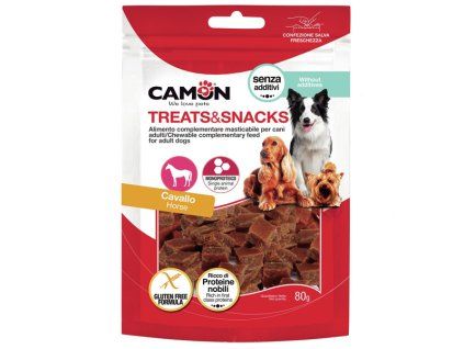 camon treatssnacks dog mini kocky konske maso 80g