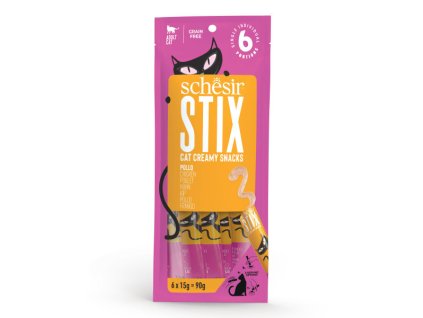 schesir cat stix jemny kuraci krem 6x15g