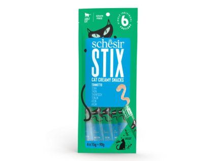 schesir cat stix jemny tuniakovy krem 6x15g