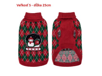 Sveter Christmas Snowman pre psa Nobleza S 25cm