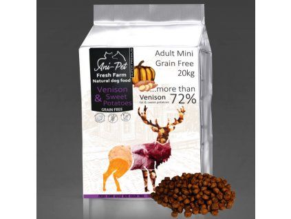 fresh farm gf natural dog food adult mini venison sweet potatoes 20kg