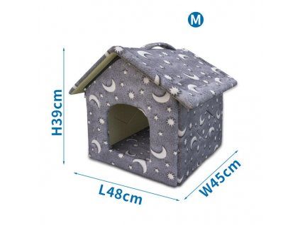 domček pre zvieratá gray moonstar m 48x45x39cm