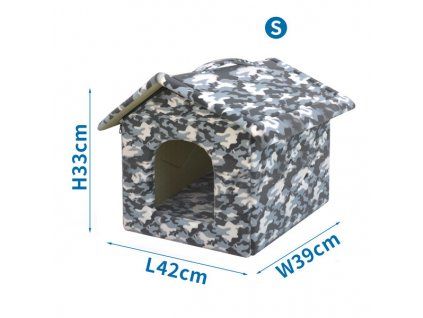domcek pre zvierata grey camouflage s 42x39x33cm