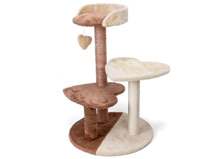 skrabadlo pre macky nobleza heart shaped s platformami hnede 1ks (1)