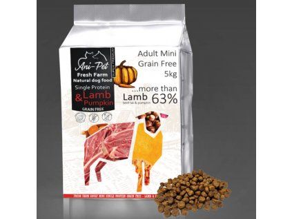 fresh farm gf natural dog food adult mini lamb pumpkin 5kg