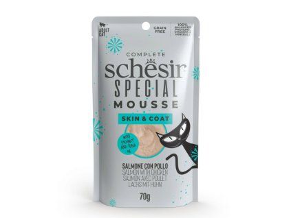 schesir cat special mousse skincoat losos a kura 70g