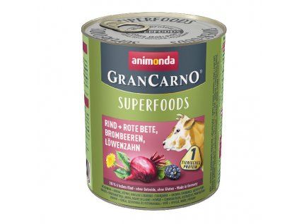 animonda grancarno superfoods hovädzie červená repa černice a púpava 800g