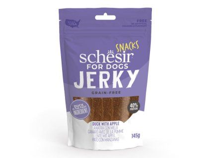 schesir dog jerky grain free kačica s jablkom 145g