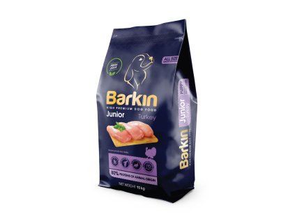 Extra chutné morčacie granule pre štenatá Barkin Puppy&Junior Turkey 15kg
