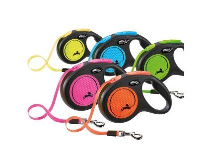 Vodítko Flexi Neon S 5m - páska (do 15kg)