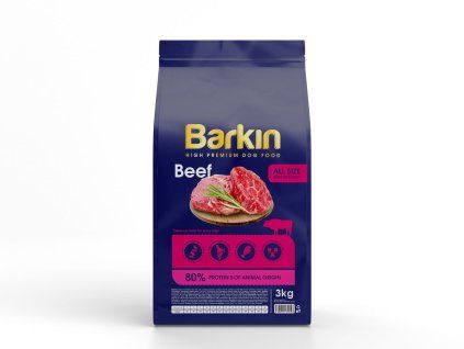Barkin High Premium Adult Beef - Chutné hovädzie granule pre psov 3kg