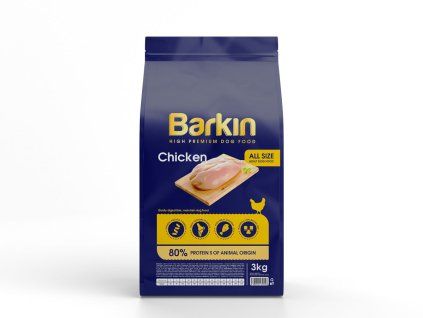 Chutné prémiové granule BARKIN zo sušeného kuracieho mäsa 3kg