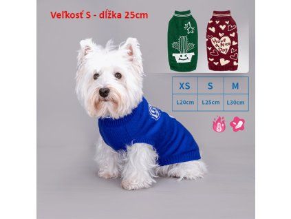 Sveter Bi-color pre psa Nobleza - S 25cm