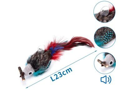 Myska s pierkom catnip 23cm