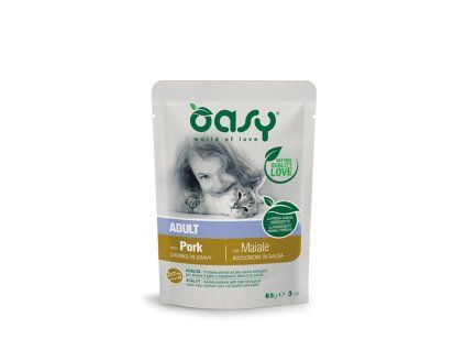 Oasy Cat Chunks in Gravy Adult Pork 85g