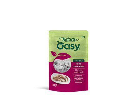 Oasy Cat Natury Soft Jelly Kuracie s hovadzim 70g