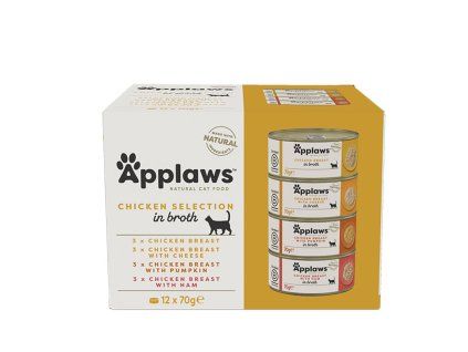 Applaws Adult Chicken Selection in Broth 12x70g