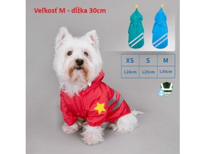 Reflexný pršiplášť Star pre psa Nobleza M 30cm