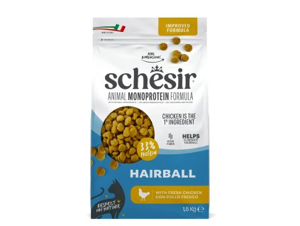 Schesir Adult Animal Monoprotein Formula Hairball Chicken 1,5kg