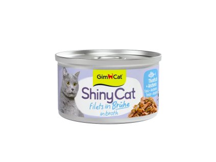 Gimcat Shinycat Tuna + anchovies in broth 85g