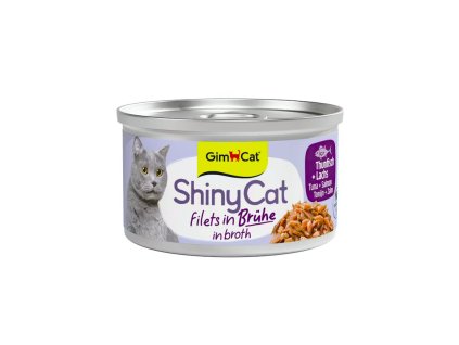 Gimcat Shinycat Tuna + salmon in broth 70g