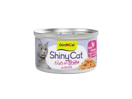 Gimcat Shinycat Chicken + shrimps in broth 70g