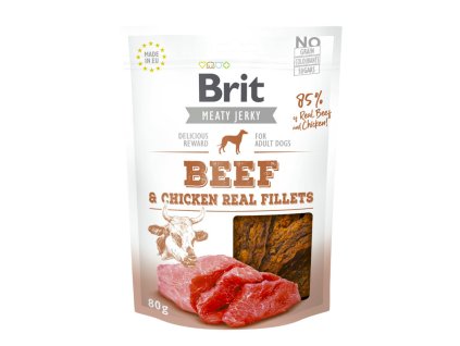 Brit Meaty Jerky Beef & Chicken Real Fillets 80g