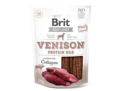 Brit Meaty Jerky Venison & Chicken Protein Bar 80g