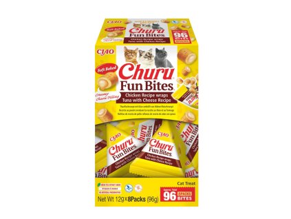 Inaba Cat Churu Fun Bites 8x12g kuracie, tuniak a syr