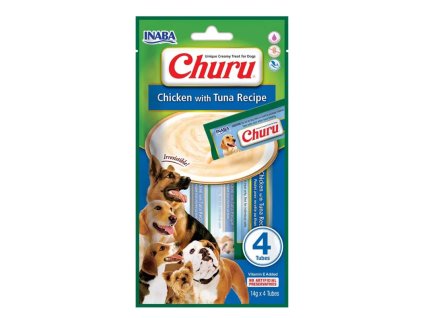 Inaba Dog Churu Kuracie a tuniak 4ks 56g
