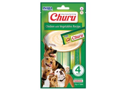 Inaba Dog Churu Kuracie a zelenina 4ks 56g