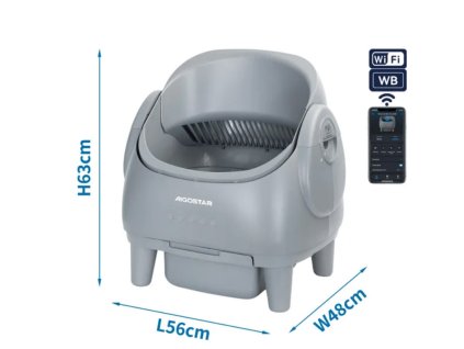 Smart toaleta Nobleza pre mačku - automatický otvorený záchodík SL05 sivý
