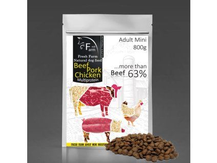 Fresh Farm Adult Mini Multiprotein - Beef, Pork & Chicken 800g