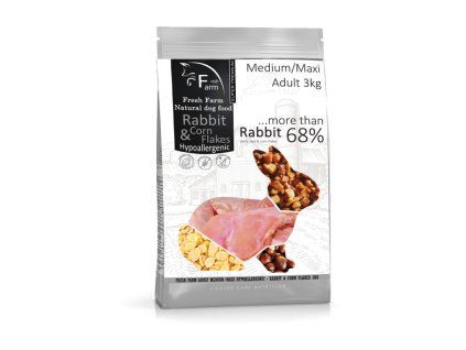 Fresh Farm Adult Medium&Maxi Intolerance - Rabbit & Cornflakes 3kg