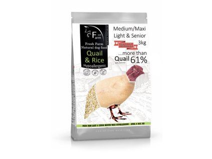 Fresh Farm Light&Senior Medium&Maxi - Quail & Rice 3kg