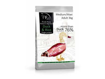 Fresh Farm Adult Medium&Maxi Single Protein - Duck & Rice 3kg