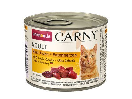 Animonda Carny Adult - Hovädzie, kura a kačacie srdcia 200g