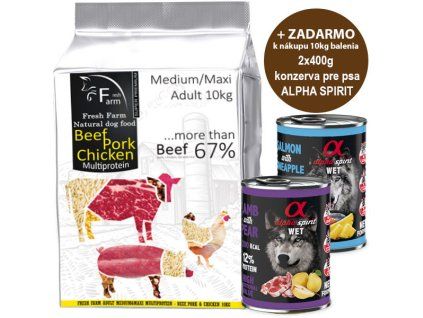 Fresh Farm Adult Medium&Maxi Multiprotein - Beef, Pork & Chicken 10kg