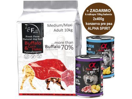 Fresh Farm Adult Medium&Maxi Intolerance - Buffalo & Cornflakes 10kg