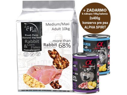 Fresh Farm Adult Medium&Maxi Intolerance - Rabbit & Cornflakes 10kg