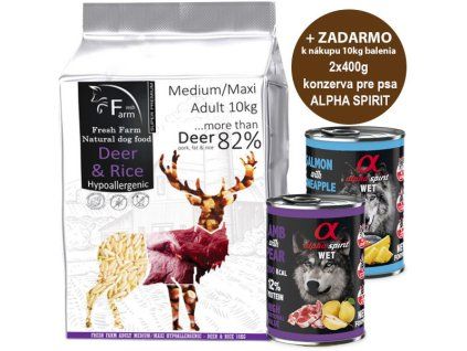 Fresh Farm Adult Medium&Maxi Intolerance - Deer & Rice 10kg