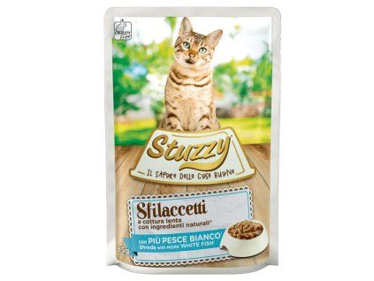 Stuzzy Cat Shreds - Trhané mäso z bielych druhov rýb 85g