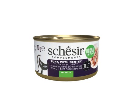 Schesir Cat Complements Tuniak a zubatica v zele 70g